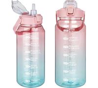 2l Tritan Sport Water Bottle With Straw And Motivation Time Marker 2 Litres Large Water Bottle For Basketball,Fitness,Gym,Hiking,Travel