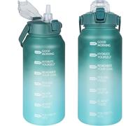 2l Tritan Sport Water Bottle With Straw And Motivation Time Marker 2 Litres Large Water Bottle For Basketball,Fitness,Gym,Hiking,Travel