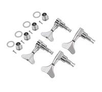 2L2R 4 Pièces Scellé Basse Guitare Tuning Pegs Bouton en Forme de Queue de Poisson Guitare Basse Mécaniques Tête Mécaniques pour Precision Bass et Jazz Bass(Argent)