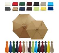 2M/2.1/2.3/2.5/2.7/2.8/3.0/3.3/3.5/4.0M Auvent de Remplacement Parasol de Jardin Exterieur, 6/8 Baleines Toile Parasol de Rechange de Terrasse, Housse de Parasols(Champagne,9.8FT(3.0m) 6-Ribs)
