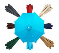 2m 2.3m 2.15m 2.5m 3m 3.5m 4m Auvent De Remplacement Pour Parasol De Terrasse 8 baleines Rechange Toile De Parasol Imperméable Résistante aux UV pour le jardin Lac bleu 8 côtes - 230 cm (7,5 pi)