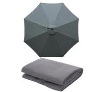 2m,2.3m,2.5m,2.7m,3m,3.5m,4m Toile De Rechange Pour Parasol 6/8 Baleines,Anti-UV,déperlante-Pour Terrasse,Jardin,Piscine,Porte-à-faux,Toile Seulement(Gray,6.6ft 6rib)