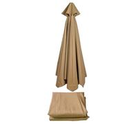 (2m/2,7m/3m) Auvent De Rechange Pour Parasol De Terrasse | Toile De Rechange Pour Parasol D'extérieur | Tissu De Rechange Pour Parasol | Housse De Rechange En Tissu Pour Parasol À 6/8 Baleines(Khaki,(