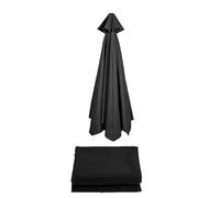 (2m/2,7m/3m) Auvent De Rechange Pour Parasol De Terrasse | Toile De Rechange Pour Parasol D'extérieur | Tissu De Rechange Pour Parasol | Housse De Rechange En Tissu Pour Parasol À 6/8 Baleines(Black,(