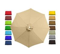 2m 2.7m Rechange Toile De Parasol De Jardin extérieur Toile De Rechange Pour pour parasol de 3.0 m - 8 baleines Housse De Parapluie pour Terrasse/Jardin/Piscine/Parapluie en Porte-à-Faux(Color:Khaki,T