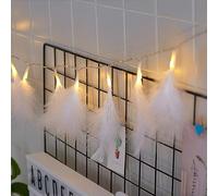 2m 20 LED Guirlande lumineuse. Plumes blanches. Guirlandes lumineuses en plumes alimentées par piles. Décoration romantique murale pour rideau de mariage, anniversaire, fête, chambre à coucher