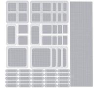 2m + 20 pcs Écran de Fenêtre Ruban de Réparation Patchs, VEINARDYL Autocollant Porte Moustiquaire Rubans Adhésifs de Remplacement Kit de Réparation Mailles pour Réparer les Trous Déchirures
