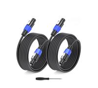 2M 2pack Speakon to Speakon Cables Male to Male Professional DJ/PA Amplifier Audio Speaker Cable