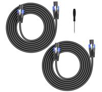 2M 2pack Speakon to Speakon Cables Professional 12 Gauge Audio Cord DJ/PA Speaker Cable with Twist Lock