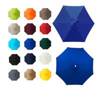 Φ2m - 3.5m Tissu de rechange pour parasol de table d'extérieur, Toile De Rechange Pour Parasol D'extérieur, Auvent de rechange pour parasol de terrasse, Protection UV, Pour jardin, terrasse(Blue,8ribs