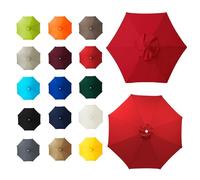 Φ2m - 3.5m Tissu de rechange pour parasol de table d'extérieur, Toile De Rechange Pour Parasol D'extérieur, Auvent de rechange pour parasol de terrasse, Protection UV, Pour jardin, terrasse(Red,8ribs:
