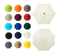 Φ2m - 3.5m Tissu de rechange pour parasol de table d'extérieur, Toile De Rechange Pour Parasol D'extérieur, Auvent de rechange pour parasol de terrasse, Protection UV, Pour jardin, terrasse(Beige,8rib