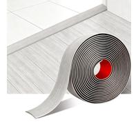 2m*4cm Barre de Seuil Adhesive，Bande De Transition Flexible Pour Sol, Grain de Bois Bande de Recouvrement pour Combler les Espaces Entre les Sols (motifs blancs et gris)