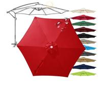 2m-4m Housse de Rechange Parasol de Jardin Exterieur, 6 Baleines 8 Baleines - Toile en Tissu - Auvent de Remplacement - pour Terrasse Piscine Plage Marché Balcon(Rouge,6 Ribs 7.55 ft 2.30 m)