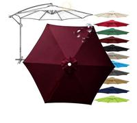 2m-4m Housse de Rechange Parasol de Jardin Exterieur, 6 Baleines 8 Baleines - Toile en Tissu - Auvent de Remplacement - pour Terrasse Piscine Plage Marché Balcon(Rouge foncé,6 Ribs 8.86 ft 2.7 m)