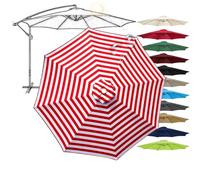 2m-4m Housse de Rechange Parasol de Jardin Exterieur, 6 Baleines 8 Baleines - Toile en Tissu - Auvent de Remplacement - pour Terrasse Piscine Plage Marché Balcon(Rouge Blanc,8 Ribs 11.48 ft 3.5 m)