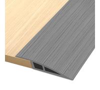 2M*5CM Barre de Seuil Adhesive, Seuil de Porte Adhesif PVC, Barre de Seuil Rattrapage de Niveau pour Hauteur du Seuil 5mm ~ 10mm, Rampe de Seuil Bandes de Transition Sol (Grain de Bois Gris)