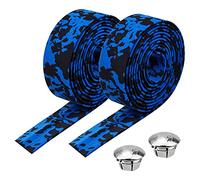 2m Bande de Guidon pour Vélo, Ruban pour Guidon Antidérapant, Respirant Ruban de Cintre, Cyclisme Bandeau de Guidon Vélo Résistante à la Déchirure pour Cyclisme (Bleu-noir)