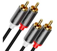 2m Câble Audio RCA Cinch HiFi-Connecteurs en Métal Plaqué or-pour Home Cinéma,Chaîne Stéréo,Amplificateur,Récepteur Hi-Fi,Lecteur Blu-Ray (Extra fin et Flexible)