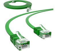 2m Câble réseau LAN Câble patch plat avec connecteur RJ45 Cuivre Profi Slim flexible pour Gigabit Ethernet compatible avec PC,routeur,switch,modem,TV,console de jeux,vert