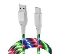 2M Câble USB C Lumineux, Rapide 3A Allumez Multi LED Chargement Couleur | Chargeur de Téléphone, Câble USB A vers Type C Charge Android pour iPhone Pro Max Samsung S23 PS5, Transfert de Données