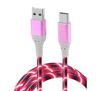 2M Câble USB C Lumineux, Rapide 3A Allumez Multi LED Chargement Rouge | Chargeur de Téléphone, Câble USB A vers Type C Charge Android pour iPhone Pro Max Samsung S23 PS5, Transfert de Données