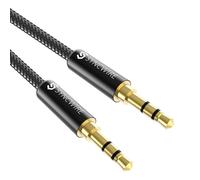 2M Cble Audio - Cable Jack 3.5Mm Mle Vers Mle - Cable Auxiliaire Stéréo Pour Casque, Apple Ipod Iphone Ipad, Echo Dot, Voiture, Autoradios, Smartphones, Lecteur Mp3 - Nylon Gris[Z76]