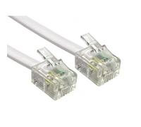 2M Flat Cable for Telephone and Internet High Speed,2 m Wire for Modem to RJ11 Socket or Microfilter,ADSL Filter 2+/Fiber Optic 6/4 for Fast Internet Connection (White,2 Meters)