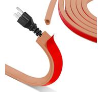 2M Goulotte Passe Cable Sol,Mini Goulottes de Câbles,Auto-adhésif Cache-câble Sol Demi-Rond,Canal de câble Flexible,Ruban Adhésif pour Cacher 1 Fil,Couvre-Cordon pour Les Fils sur Le Sol Mural (Brun)