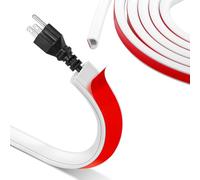 2M Goulotte Passe Cable Sol,Mini Goulottes de Câbles,Auto-adhésif Cache-câble Sol Demi-Rond,Petit Canal de câble Flexible, Ruban Adhésif pour Cacher 1 Fil,Couvre-Cordon pour Les Fils sur Le Sol Mural