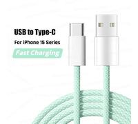 (2m¿Green USB to Type-C) Câble USB 35W pour Apple iPhone 17 Air 16 15 Pro 15 Plus, CarPlay Exclusif, Allergique, Recharge Rapide, Directions, Type-C, Ligne de Données