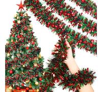 2m Guirlande de Noël,Couronnes en métal Brillant en Fil de Fer,Guirlandes de Noël Decoration Noel pour Exterieur Interieur Porte Murs Escalier Fenêtres Deco