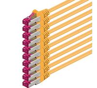 2m - jaune - 10 pièces - câble réseau CAT6a (10Gb/s) S-FTP CAT 6a Lankacable - certifié GHMT PIMF 500 MHz Cat5 Cat5e Cat6 Cat6a Cat7 pour switch, routeur, modem, Internet