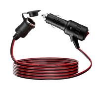 2M Rallonge Allume Cigare avec Interrupteur, 12V/24V Chargeur de Voiture Allume Cigare Prise, 16W Adaptateur Allume-Cigares Mâle vers Femelle, Etanche avec Fusible 15A pour Moto Bateau Voiture Camion