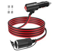 2M Rallonge Allume Cigare avec Interrupteur 12V/24V Prise Allume-Cigare Câble d'extension Étanche avec Fusible 15A/16 AWG DC pour Moto Bateau Voiture Camion