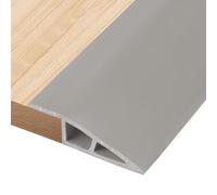 2M Rampe Seuil de Porte Adhesif 10mm-15mm(H), Barre de Seuil Rattrapage PVC Bandes de Transition Sol Rampe de Seuil, Gris(Deux Côtés Adhésifs)