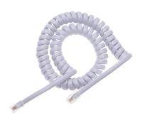 2m Spiral Spring Bent RJ10 Telephone Cable for Telephone Handset Compatible with AT&T,Cisco,NEC,ROLM,ITT,TI Landline Phones (White)