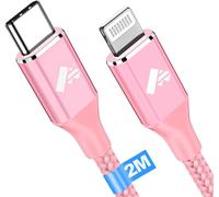 2M USB C iPhone Cable, [MFi Certified] USB C to Lightning Braided Wire iPhone USB C Fast Charge Power Delivery for iPhone 14/14 Pro/14 Pro Max/13/12/11