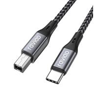 2M USB C Printer Cable, USB 2.0 B Male to USB C Male Nylon Scanner Cable Compatible with Samsung, MacBook Pro/Air, Pad Pro, Chromebook, HP, Canon, Lexmark, Dell, MIDI Keyboard