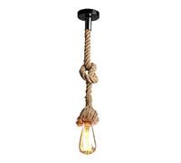 2m Vintage corde de chanvre Lampe suspendue en chanvre de style rétro AC 220V E27 pour salon, Salon/Bar/Café/Restaurant/Boutique, décor rustique corde de chanvre (sans ampoule)