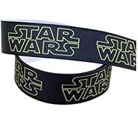 2m x 22mm New STAR WARS Black & Yellow GROSGRAIN RIBBON FOR BIRTHDAY CAKES WRAPPING CARDS