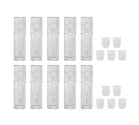 2ml Empty Lip Gloss Tube | Transparent Refillable Lip Balm Bottle | Portable & Leak - Proof Design for Travel/Home/Office | 10 Pack with Rubber Inserts