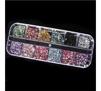 2mm 12 Couleurs 1200 Pcs/Lot Rond Strass Étui Rigide Ongles Art Conseils Autocollants Acrylique Uv Gel Ongle Décalque Décor Maquillage Outil