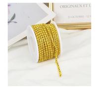 2mm-4mm Glass Rhinestone Chain Trim With Colorful Bottom Sewing Strass Cup Crystal Banding Glue On(Citrine,10YARDS_SS12-3MM)