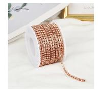 2mm-4mm Glass Rhinestone Chain Trim With Colorful Bottom Sewing Strass Cup Crystal Banding Glue On(Peach,10YARDS_SS8-2.5MM)