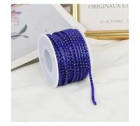 2mm-4mm Glass Rhinestone Chain Trim With Colorful Bottom Sewing Strass Cup Crystal Banding Glue On(Sapphire,5YARDS_SS8-2.5MM)