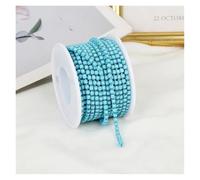 2mm-4mm Glass Rhinestone Chain Trim With Colorful Bottom Sewing Strass Cup Crystal Banding Glue On(Turquise,10YARDS_SS12-3MM)