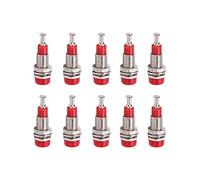2mm Banana Jack Socket, 10 Pcs 2mm Banana Jack Femelle Panneau pour Fiche Banane Connecteurs DIY Câble Connecteurs Adaptateurs Montage (Rouge)