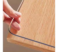 2mm Nappe - Nappe rectangulaire Anti Tache avec Bords inclinés, Protection Table Lavable, Toile cirée au Metre, Nappe de Table Plastique for l'intérieur et l'extérieur, 40/60/80/90/100cm(Clear,90*90cm