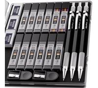 2mm Porte Mine, Criterium En Métal Crayons Mécaniques 2,0 Mm,5 Boîtes De Mine De Plomb Noire (Hb 2b 4h 2h 4b), Gommes, Taille-Crayon Pour Écrire Dessiner